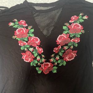 Cut Out Floral Shirt